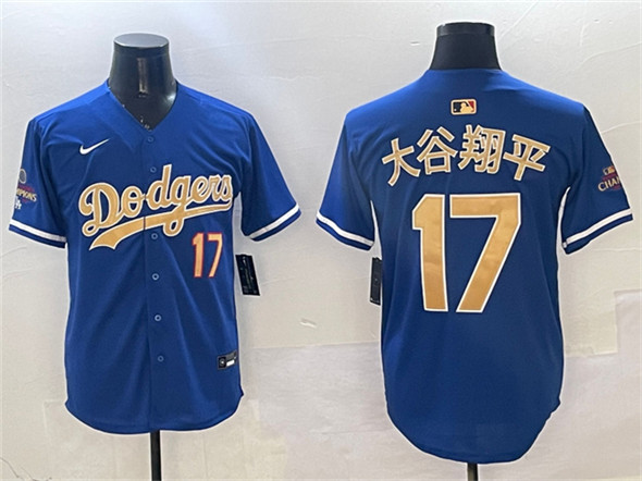Men's Los Angeles Dodgers #17 ?¤§è°·????13 Royal 2025 Gold Collection Limited Stitched Baseball Jersey