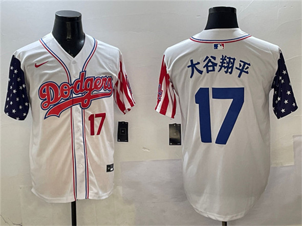 Men's Los Angeles Dodgers #17 ?¤§è°·????13 White Limited Stitched Baseball Jersey