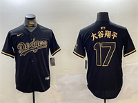 Men's Los Angeles Dodgers #17 ?¤aè°·????13 Black Cool Base Stitched Jersey