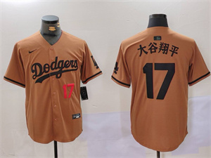 Men's Los Angeles Dodgers #17 ?¤aè°·????13 Brown Cool Base Stitched Baseball Jersey