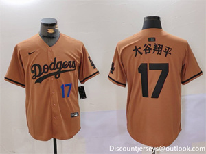 Men's Los Angeles Dodgers #17 ?¤aè°·????13 Brown Cool Base Stitched Baseball Jersey1