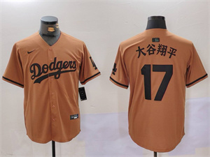 Men's Los Angeles Dodgers #17 ?¤aè°·????13 Brown Cool Base Stitched Baseball Jerseys