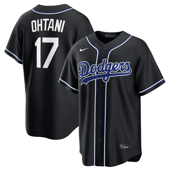 Men's Los Angeles Dodgers #17 Shohei Ohtani 2026 Black Out Stitched Baseball Jersey
