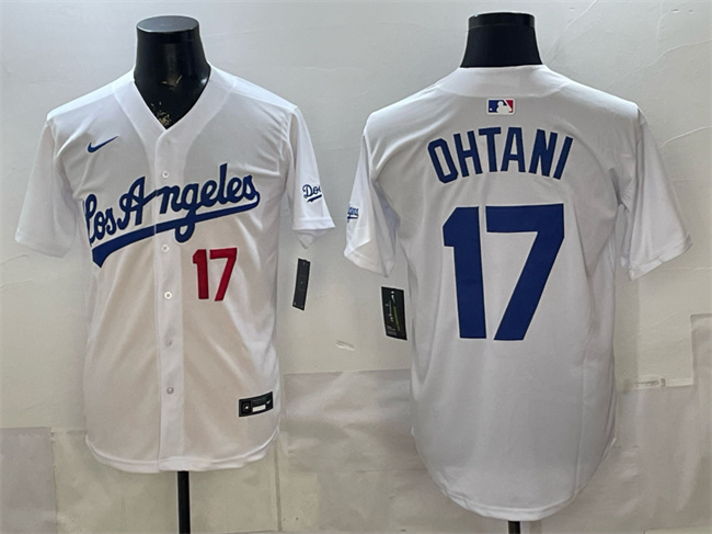 Men's Los Angeles Dodgers #17 Shohei Ohtani White Alternate Stadium Stitched Baseball Jersey