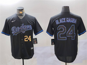 Men's Los Angeles Dodgers #24 Kobe Bryant Black Mamba Lights Out Black Fashion Stitched Cool Base Jersey