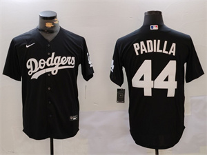 Men's Los Angeles Dodgers #44 Vicente Padilla Black Cool Base Stitched Jersey