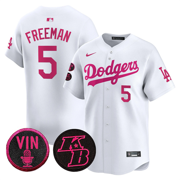 Men's Los Angeles Dodgers #5 Freddie Freeman White 2026 Mothera??s Day Vapor Premier Limited Stitched Baseball Jersey