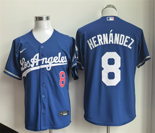 Men's Los Angeles Dodgers #8 Enrique Hern??ndez Royal 2026 Gold Collection Stitched Baseball Jersey