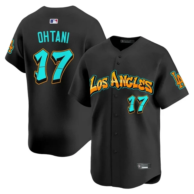 Men's Los Angeles Dodgers 'Graffiti Street Style Edition' Vapor Premier Limited Jersey BLACK#17 SHOHEI OHTANI