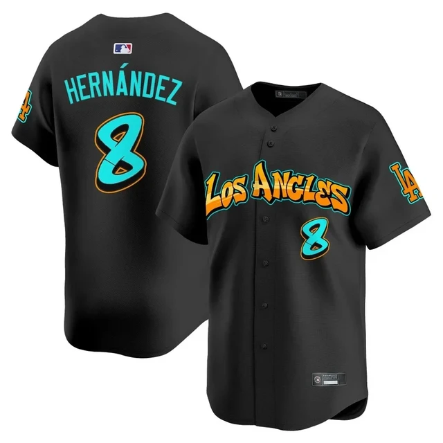 Men's Los Angeles Dodgers 'Graffiti Street Style Edition' Vapor Premier Limited Jersey BLACK#8 KIKE HERNANDEZ