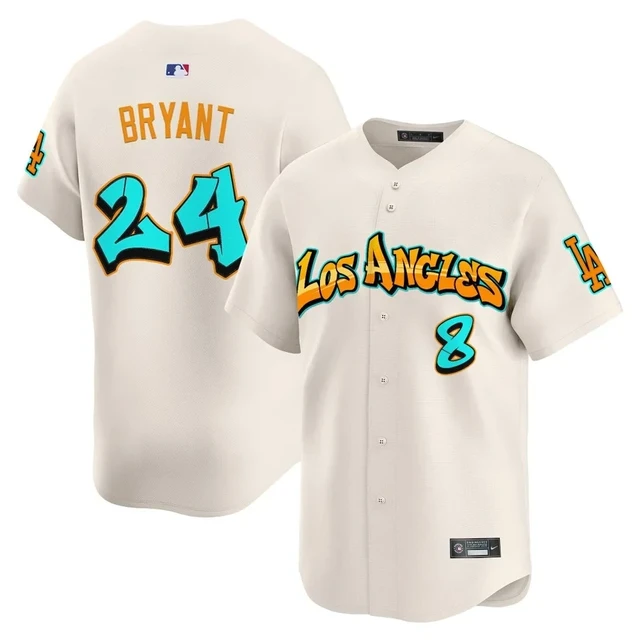 Men's Los Angeles Dodgers 'Graffiti Street Style Edition' Vapor Premier Limited Jersey CREAM#24 KOBE BRYANT