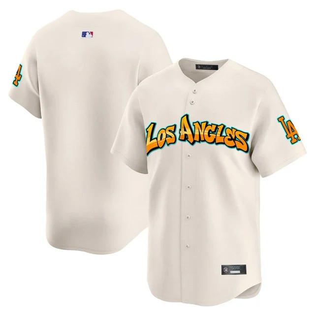Men's Los Angeles Dodgers 'Graffiti Street Style Edition' Vapor Premier Limited Jersey CREAM BLANK