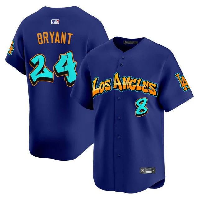 Men's Los Angeles Dodgers 'Graffiti Street Style Edition' Vapor Premier Limited Jersey ROYAL#24 KOBE BRYANT