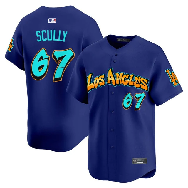 Men's Los Angeles Dodgers 'Graffiti Street Style Edition' Vapor Premier Limited Jersey ROYAL#67 VIN SCULLY