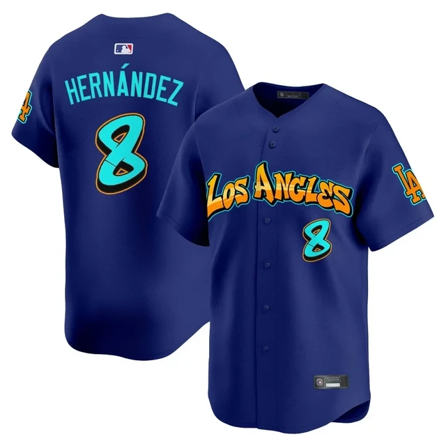 Men's Los Angeles Dodgers 'Graffiti Street Style Edition' Vapor Premier Limited Jersey ROYAL#8 KIKE HERNANDEZ