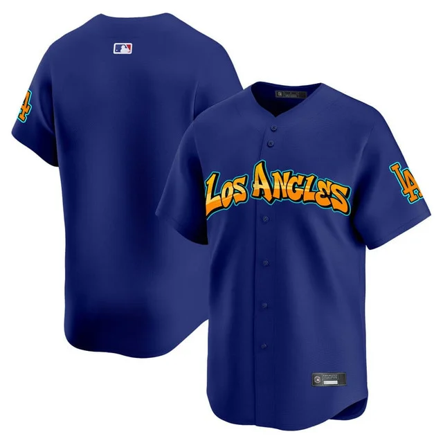 Men's Los Angeles Dodgers 'Graffiti Street Style Edition' Vapor Premier Limited Jersey ROYAL BLANK