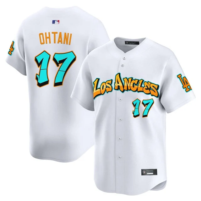Men's Los Angeles Dodgers 'Graffiti Street Style Edition' Vapor Premier Limited Jersey WHITE#17 SHOHEI