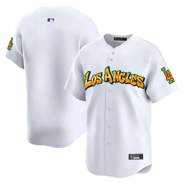 Men's Los Angeles Dodgers 'Graffiti Street Style Edition' Vapor Premier Limited Jersey WHITE BLANK