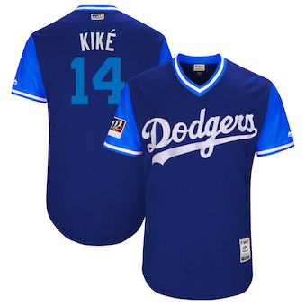 Men's Los Angeles Dodgers 14 Enrique Hernandez Kik?? Majestic Royal 2018 Players' Weekend Authentic Jersey