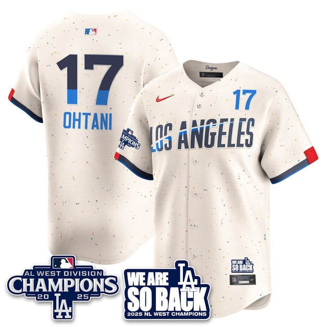 Men's Los Angeles Dodgers 2025 NL West Division Champions Jersey #17 Shohei Ohtani