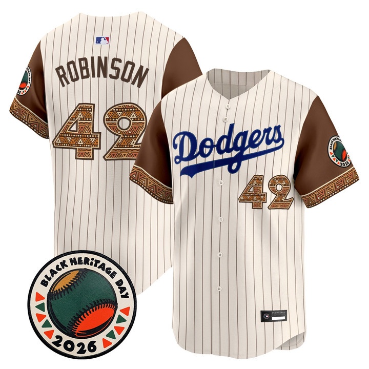 Men's Los Angeles Dodgers 2026 Black Heritage Day Vapor Premier Limited Jersey #42 JACKIE ROBINSON