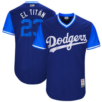 Men's Los Angeles Dodgers Adrian Gonzalez El Tit??n Majestic Royal 2017 Players Weekend Authentic Jersey
