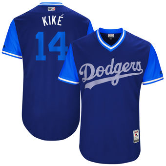 Men's Los Angeles Dodgers Enrique Hernandez Kik?? Majestic Royal 2017 Players Weekend Authentic Jersey