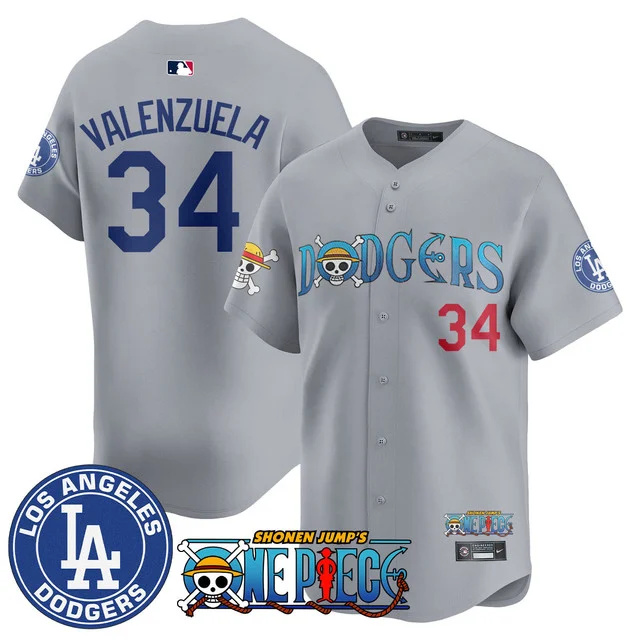 Men's Los Angeles Dodgers OP 2025 Limited Jersey - All Stitched gray #34 fernando valenzuela