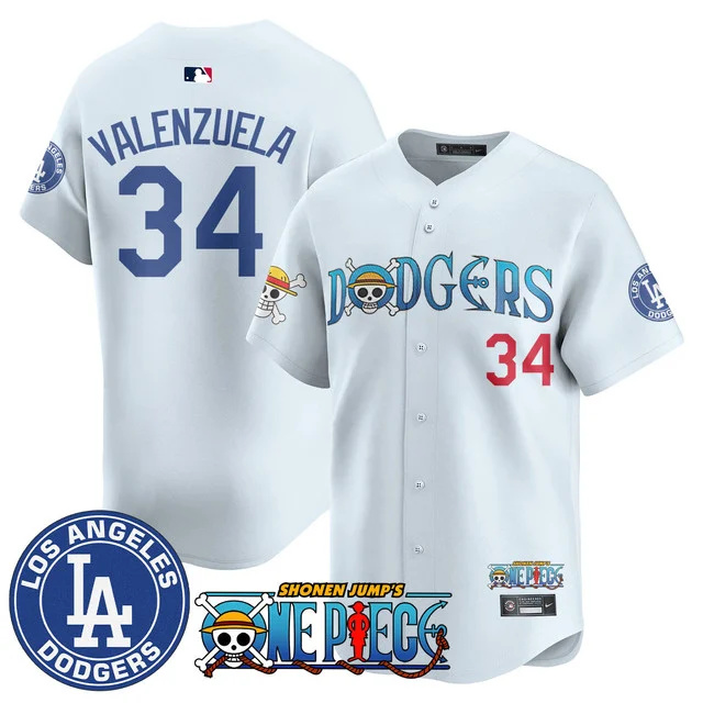 Men's Los Angeles Dodgers OP 2025 Limited Jersey - All Stitched white #34 fernando valenzuela