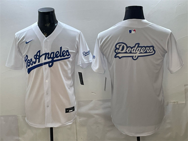 Men's Los Angeles Dodgers Team Big Logo White Alternate Stadium Stitched Baseball Jersey