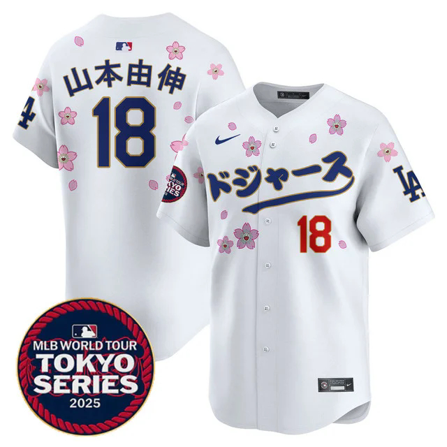 Men's Los Angeles Dodgers Tokyo Series 2025 Vapor Limited Jersey N6 #18 YAMAMOTO (KANJI).webp