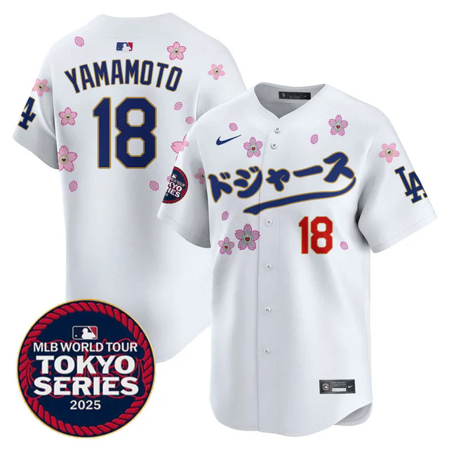 Men's Los Angeles Dodgers Tokyo Series 2025 Vapor Limited Jersey N6 #18 YAMAMOTO.webp