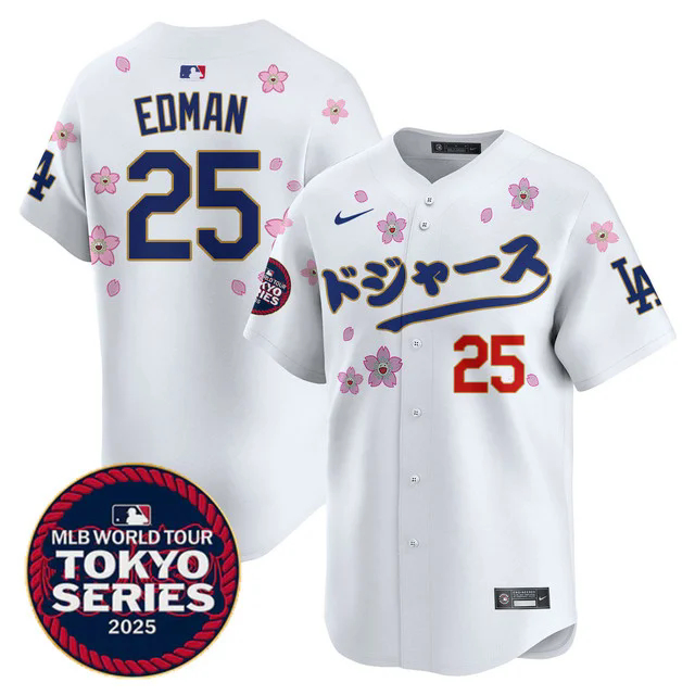 Men's Los Angeles Dodgers Tokyo Series 2025 Vapor Limited Jersey N6 #25 TOMMY EDMAN.webp