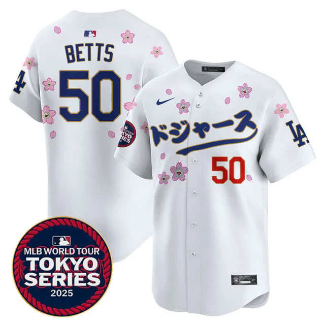 Men's Los Angeles Dodgers Tokyo Series 2025 Vapor Limited Jersey N6 #50 MOOKIE BETTS.webp