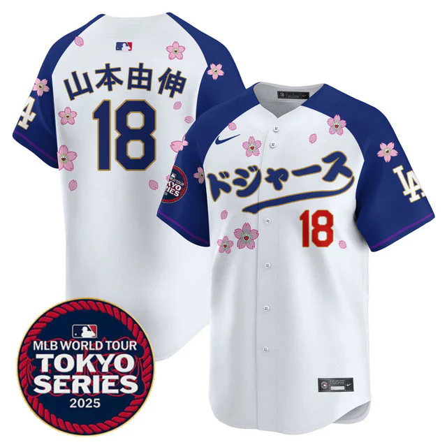 Men's Los Angeles Dodgers Tokyo Series 2025 Vapor Limited Jersey N6 ALTERNATE #18 YAMAMOTO (KANJI).webp