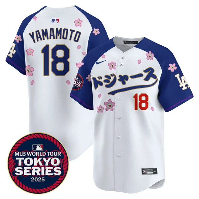 Men's Los Angeles Dodgers Tokyo Series 2025 Vapor Limited Jersey N6 ALTERNATE #18 YAMAMOTO.webp