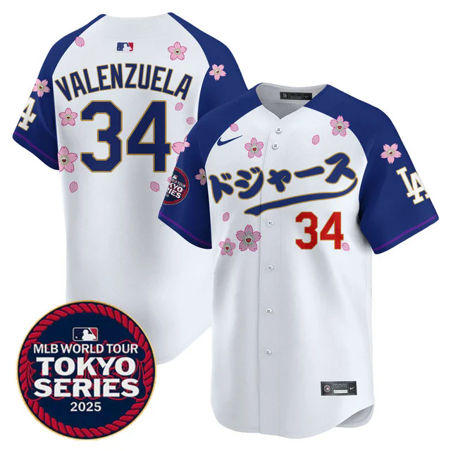 Men's Los Angeles Dodgers Tokyo Series 2025 Vapor Limited Jersey N6 ALTERNATE #34 FERNANDO VALENZUELA.webp