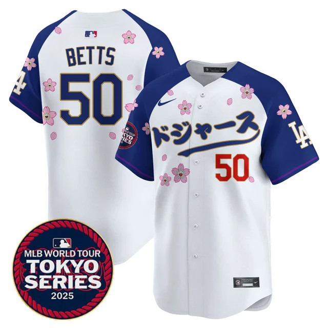 Men's Los Angeles Dodgers Tokyo Series 2025 Vapor Limited Jersey N6 ALTERNATE #50 MOOKIE BETTS.webp