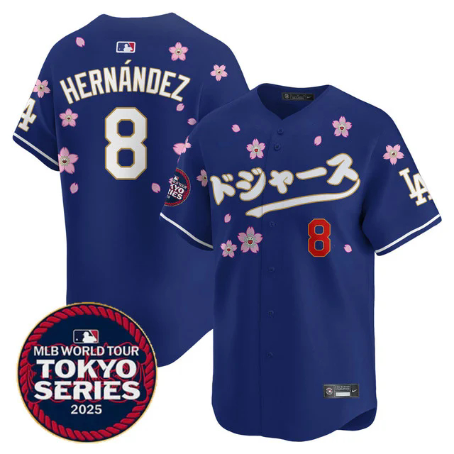 Men's Los Angeles Dodgers Tokyo Series 2025 Vapor Limited Jersey N6 ROYAL #8 KIKE HERNANDEZ.webp