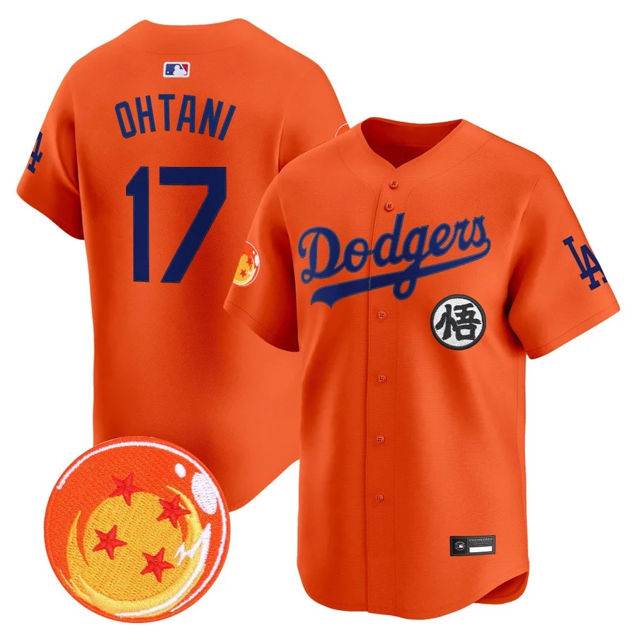 Men's Los Angeles Dodgers x Dragon Ball Vapor Premier Limited Jersey #17 Shohei Ohtani