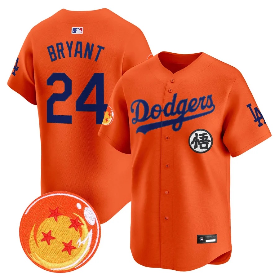 Men's Los Angeles Dodgers x Dragon Ball Vapor Premier Limited Jersey #24 Kobe Bryant