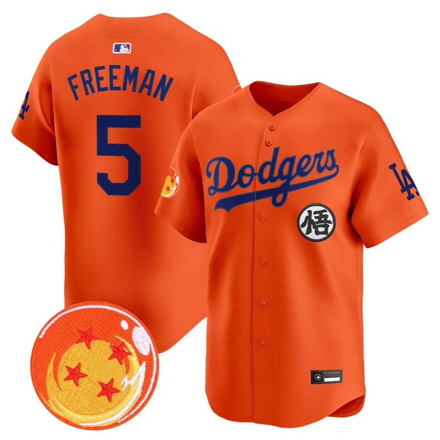 Men's Los Angeles Dodgers x Dragon Ball Vapor Premier Limited Jersey #5 Freddie Freeman