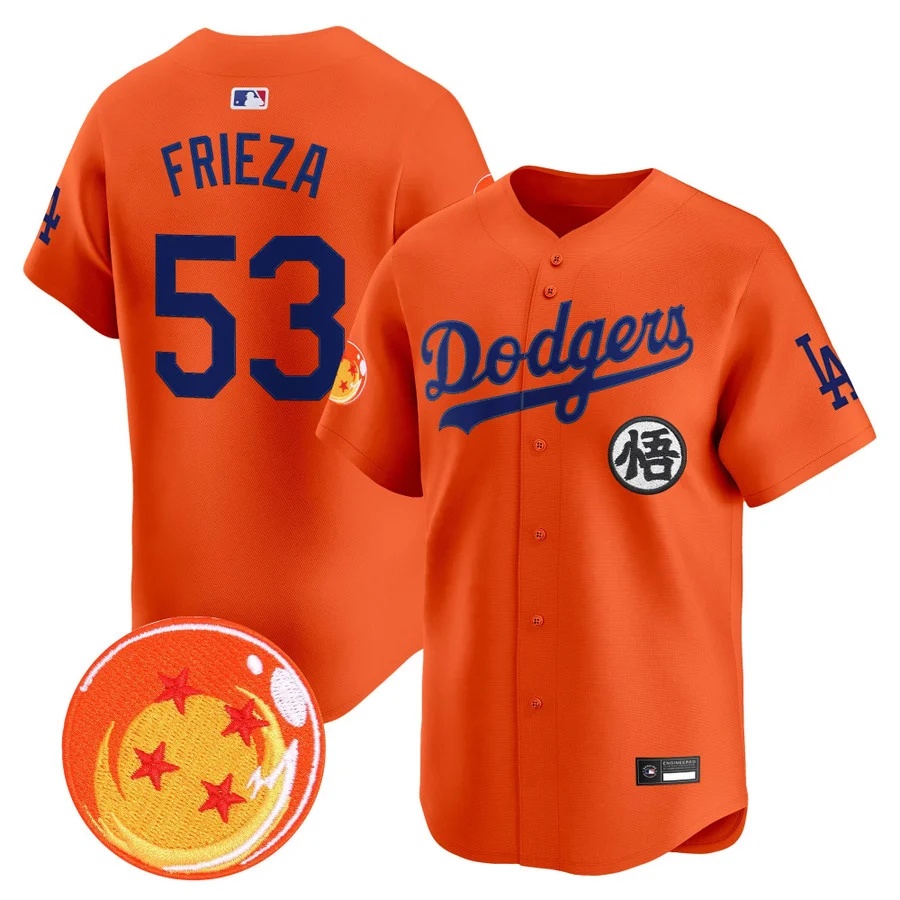 Men's Los Angeles Dodgers x Dragon Ball Vapor Premier Limited Jersey #53 Frieza