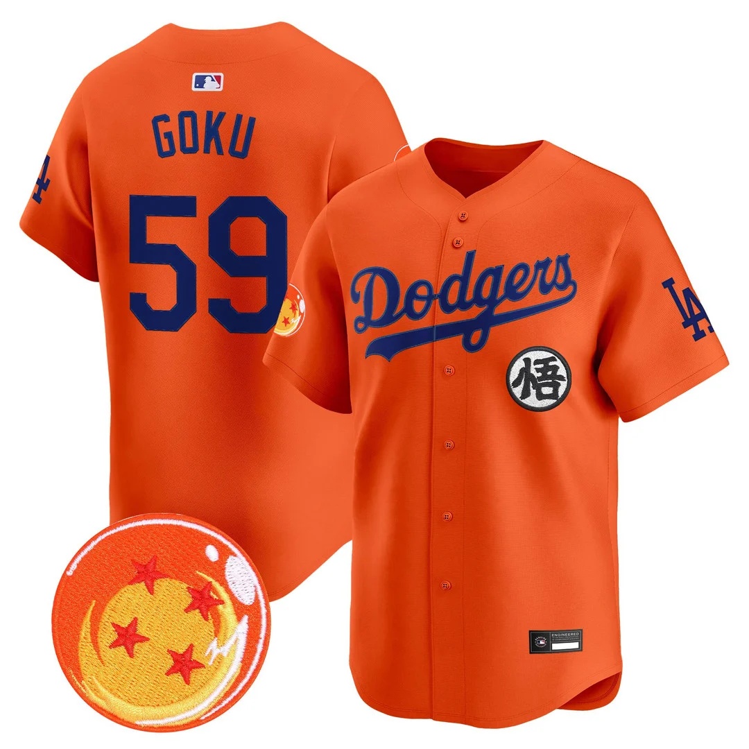 Men's Los Angeles Dodgers x Dragon Ball Vapor Premier Limited Jersey #59 GOKU