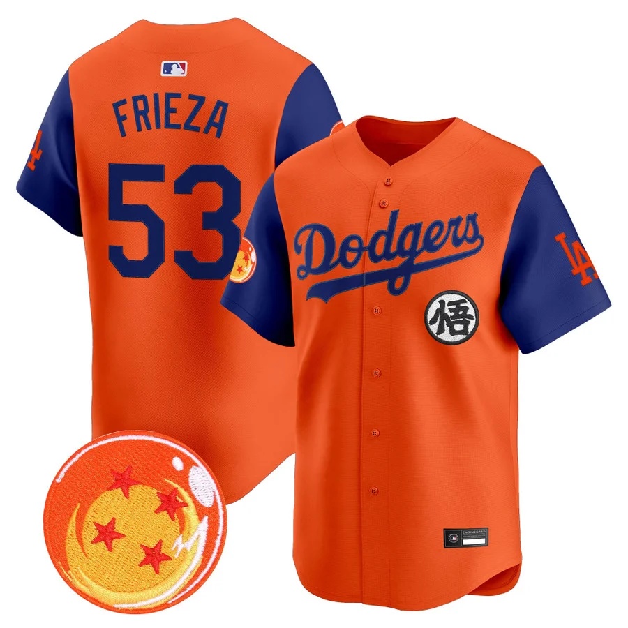 Men's Los Angeles Dodgers x Dragon Ball Vapor Premier Limited Jersey alternate #53 Frieza
