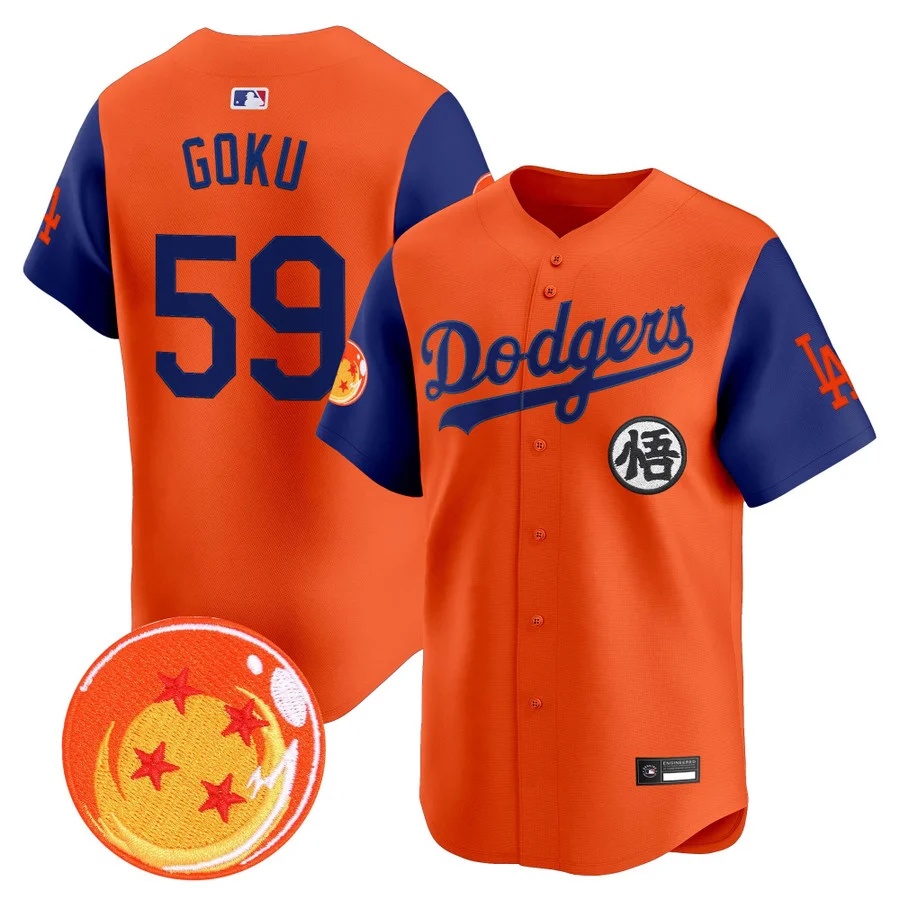 Men's Los Angeles Dodgers x Dragon Ball Vapor Premier Limited Jersey alternate #59 GOKU