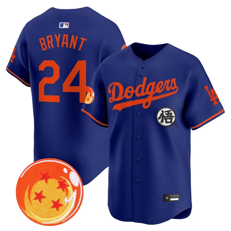 Men's Los Angeles Dodgers x Dragon Ball Vapor Premier Limited Jersey royal #24 Kobe Bryant