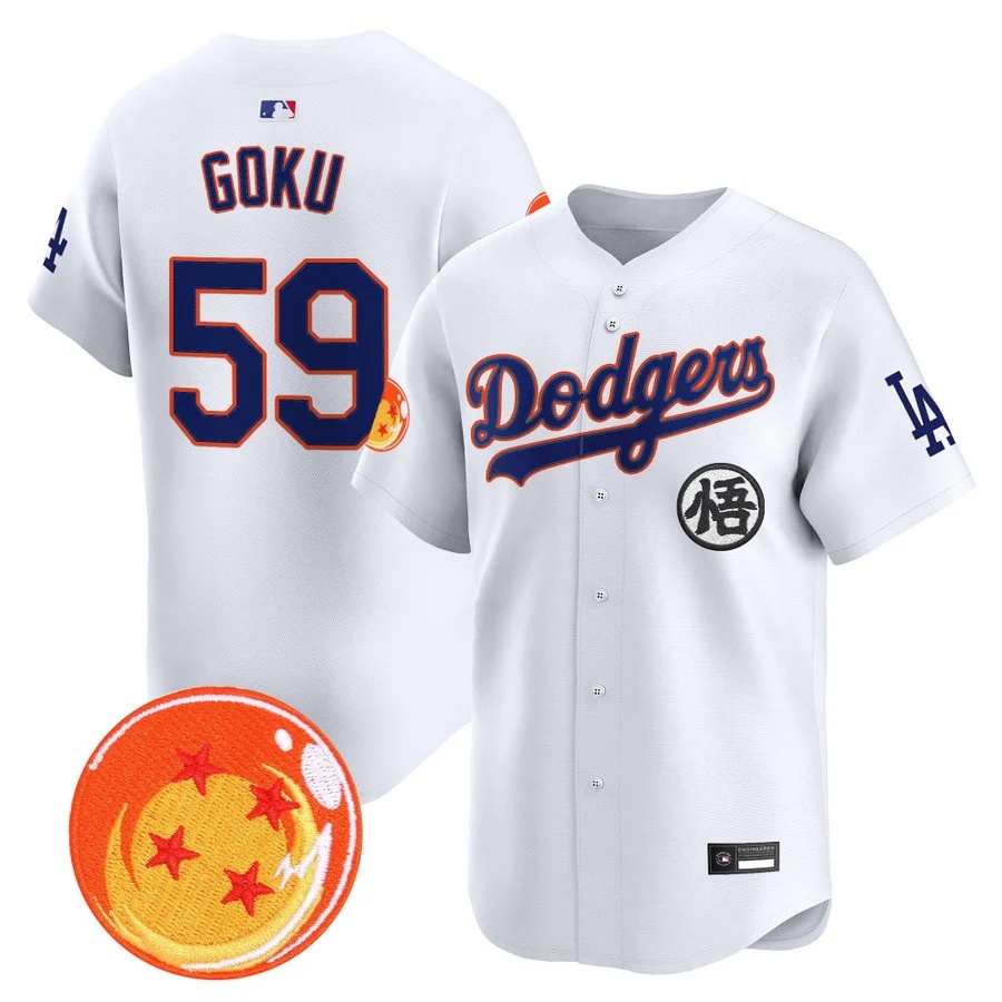 Men's Los Angeles Dodgers x Dragon Ball Vapor Premier Limited Jersey white #59 GOKU