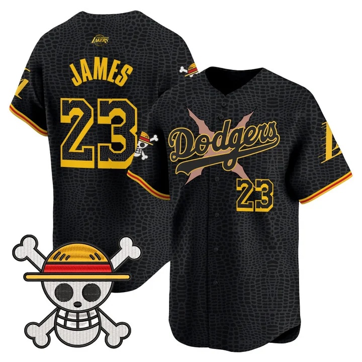 Men's Los Angeles Dodgers x One Piece x Mamba Vapor Premier Limited Jersey MAMBA#23 LEBRON JAMES