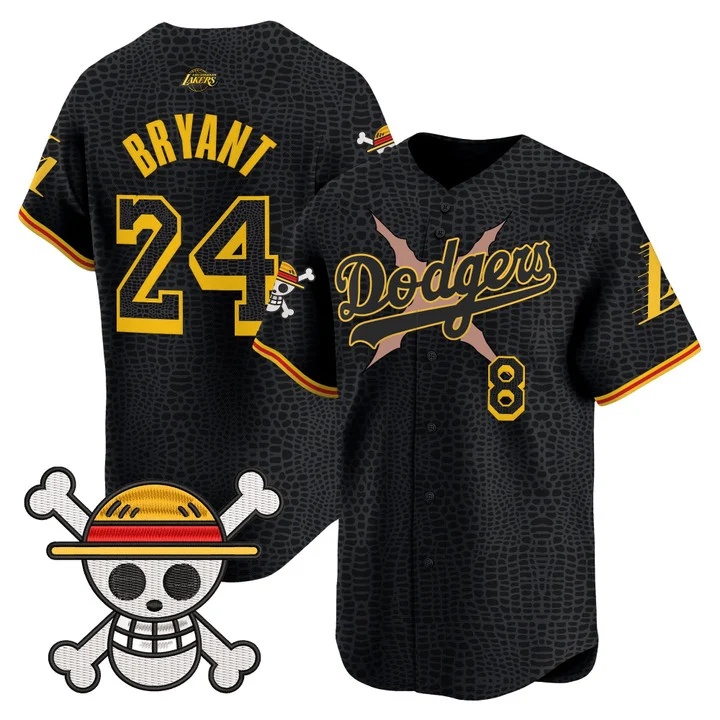 Men's Los Angeles Dodgers x One Piece x Mamba Vapor Premier Limited Jersey MAMBA#24 KOBE BRYANT